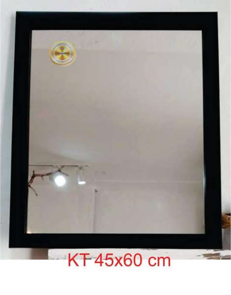 Gương soi khung đen trơn KT 45x60 cm