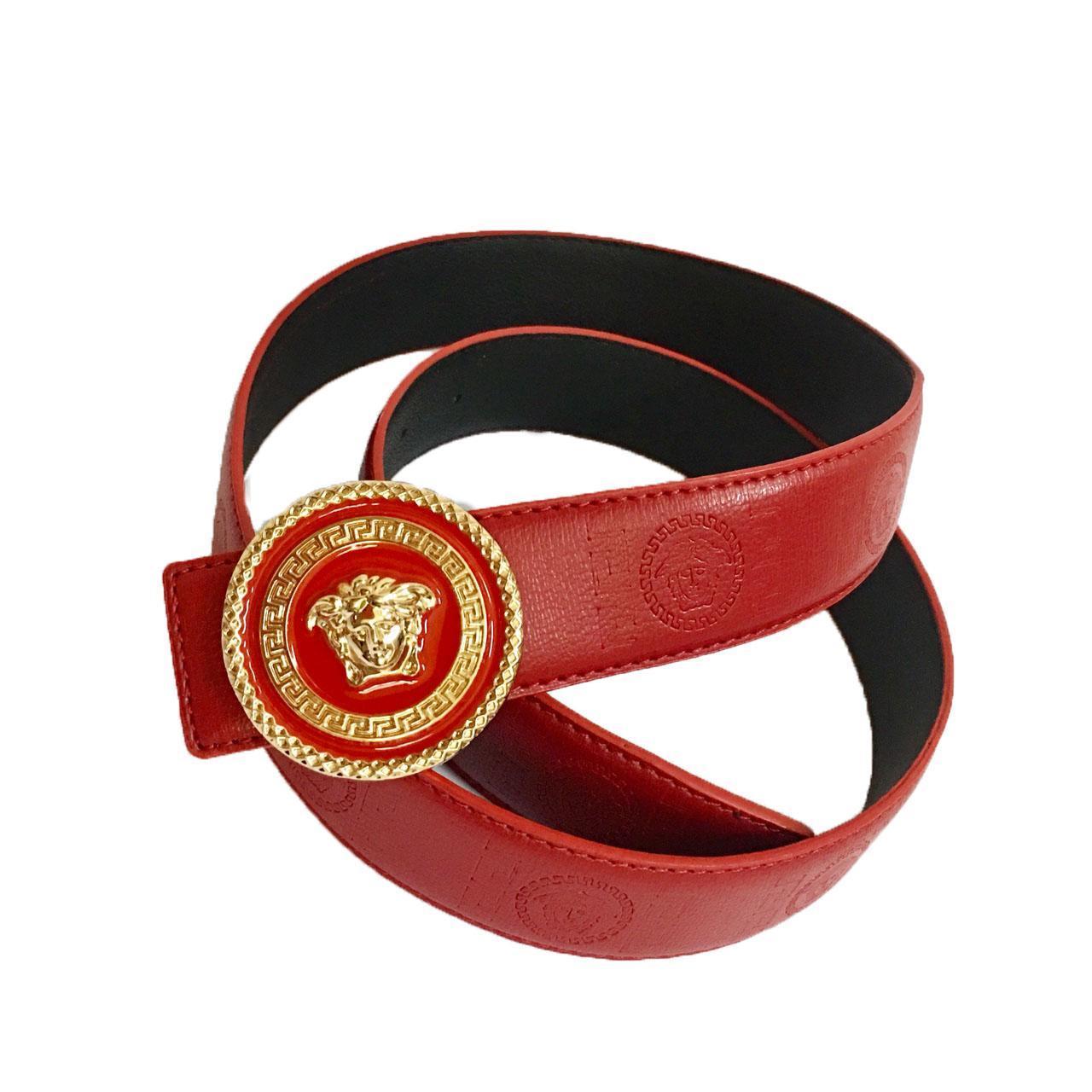 Dây nịt nam, thắt lưng nam mặt VASA vàng dây đỏ