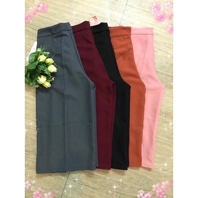 Quần lụa lửng ống rộng co dãn