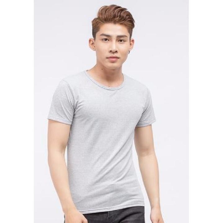 Combo 3 áo thun nam body cổ tròn mềm mịn, thấm hút tốt ( đen, trắng, xám )