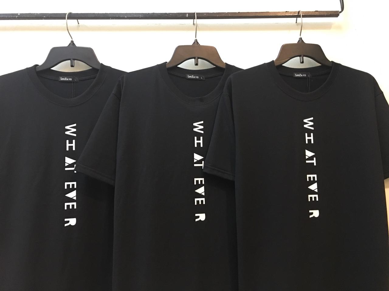 Áo Thun Tay Lỡ Đen What Ever leeza