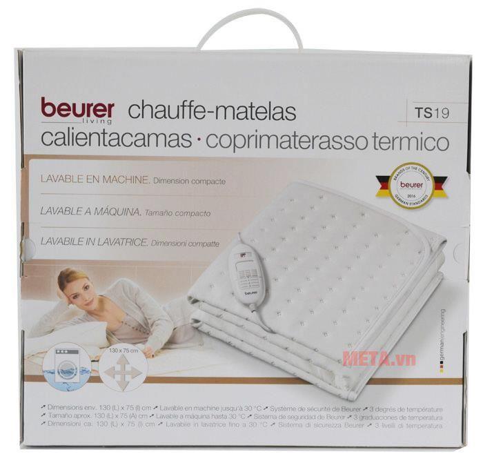 Đệm điện đơn Beurer TS19 (1,3m x 0,75m)- Hàng nhập khẩu
