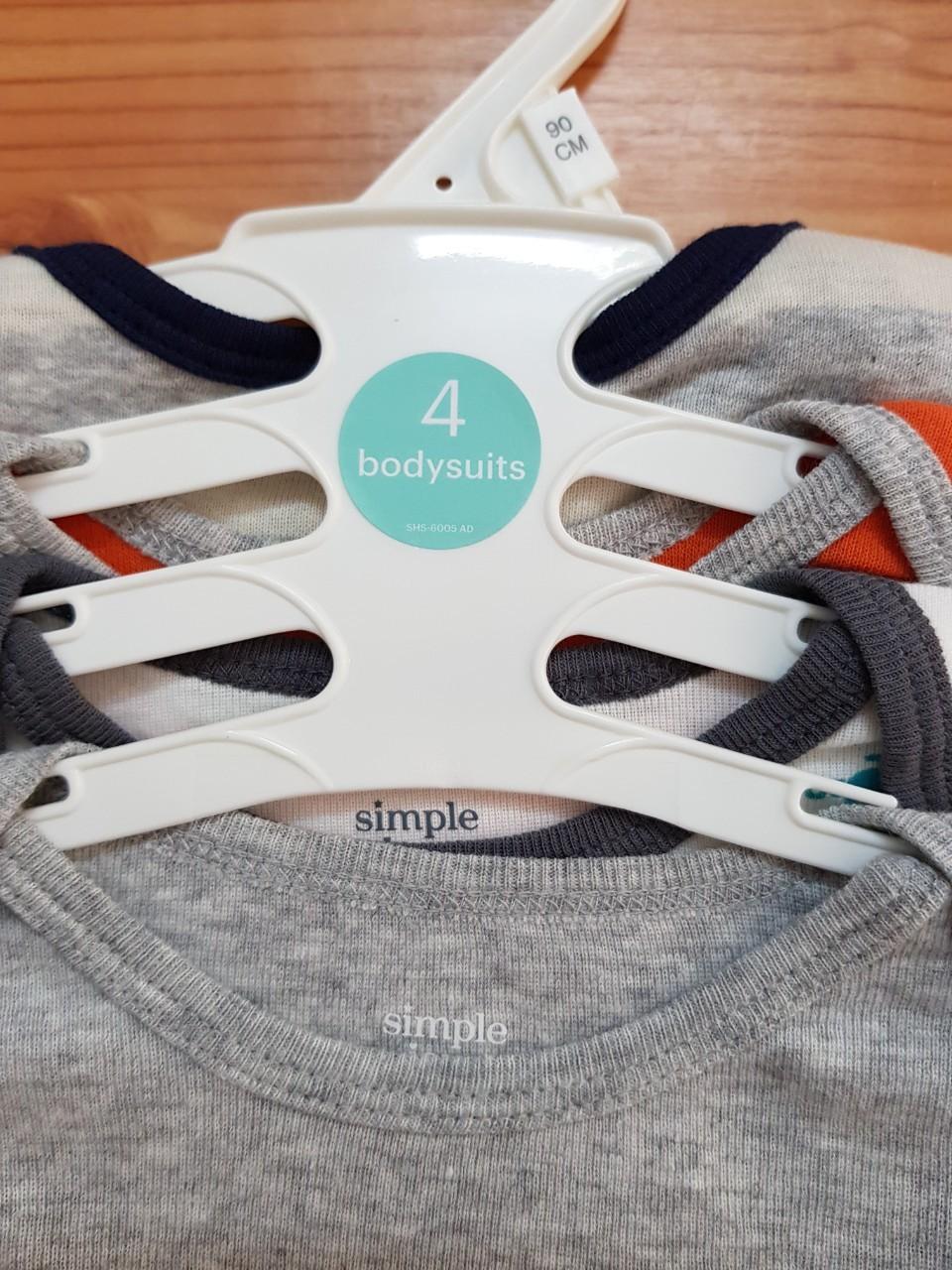 Set 4 bộ đồ liền thân bodysuit tay dài cho bé trai