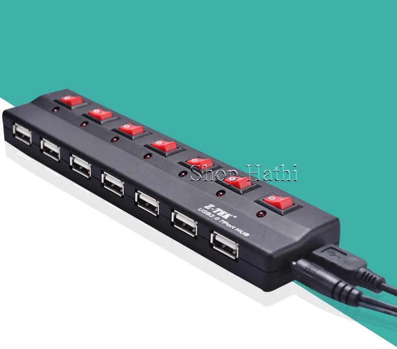 Hub 7 cổng USB 2.0 có nguồn hỗ trợ Z-tek ZE532 (Đen)