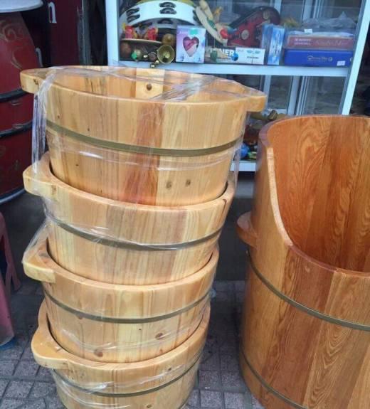 CHẬU NGÂM CHÂN GỖ THÔNG