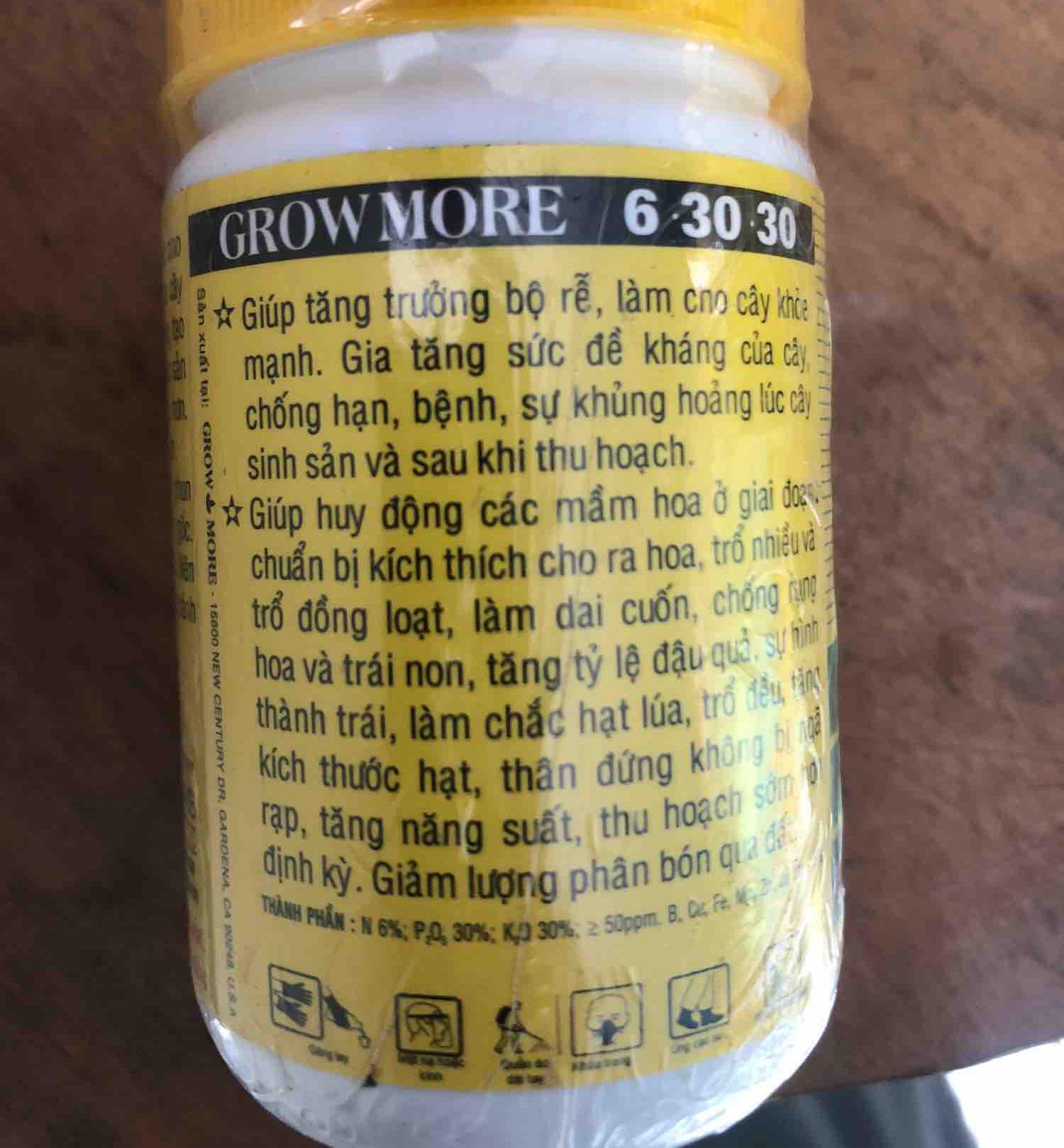 Phân bón lá 6-30-30 Grow more  hủ 100gr