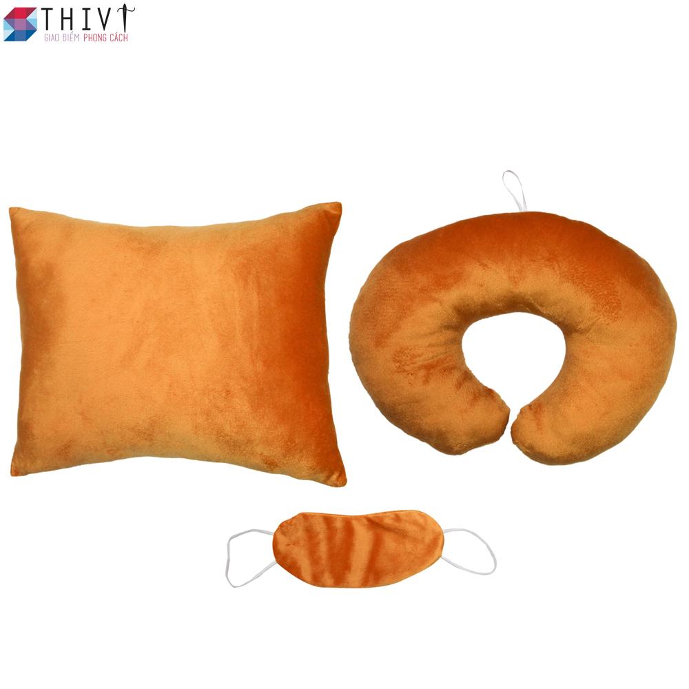 Combo Gối Tựa Lưng, Gối Cổ và Bịt Mắt Du Lịch Cao Cấp THIVI