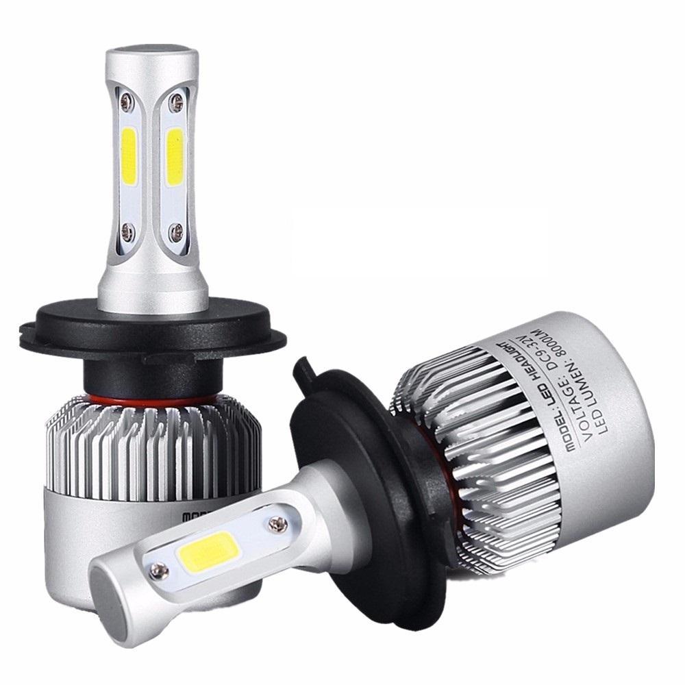 đèn pha led E4 chân H4 3 mặt led siêu sáng cho ô tô xe máy