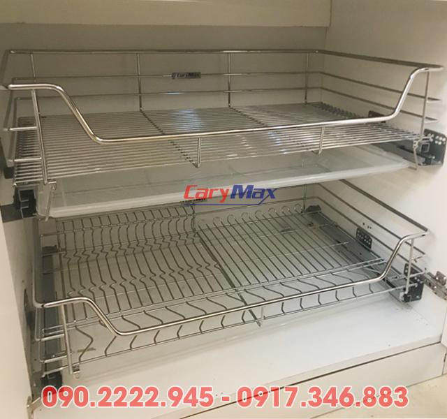 Giá xoong nồi 2 tầng inox 304