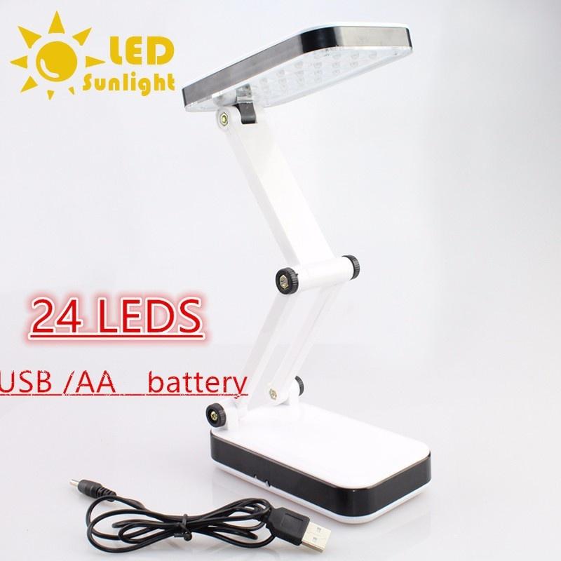 Đèn bàn học led để bàn 24 bóng pin sạc