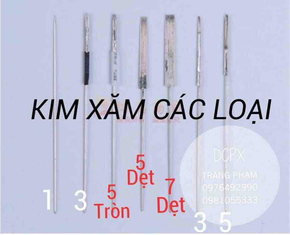 Kim 5 dẹt 0.35  - kim phun xăm thẩm mỹ (gói 100 kim) ( Dụng cụ phun xăm thẩm mỹ )