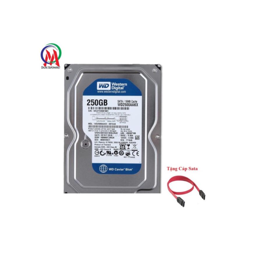 [HCM][Bảo hành 24 tháng] Ổ CỨNG PC 250GB WD Tặng Cáp Sata