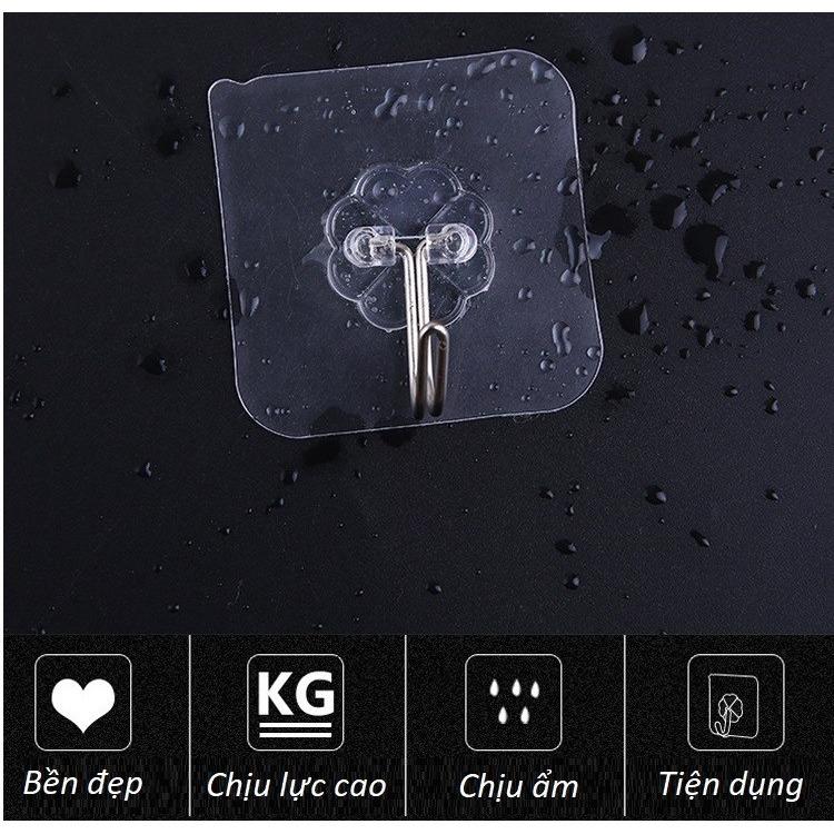 Móc dán tường siêu dính trong suốt ( bộ 12 móc dán )