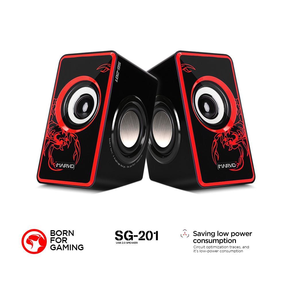 [HCM]Loa Marvo Speakers 7W Gaming SG-201 RD Red