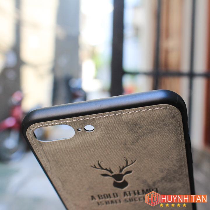 Ốp lưng iPhone 7 Plus Vân da khắc hình nai 3D ver2