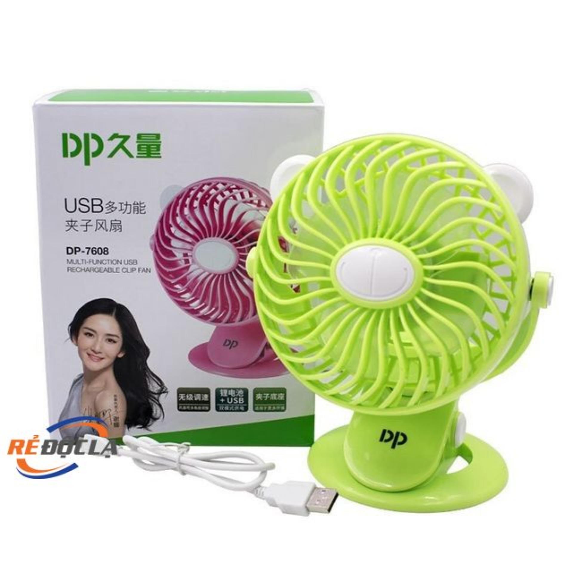 [HCM]Quạt Sạc Kẹp DP-7608