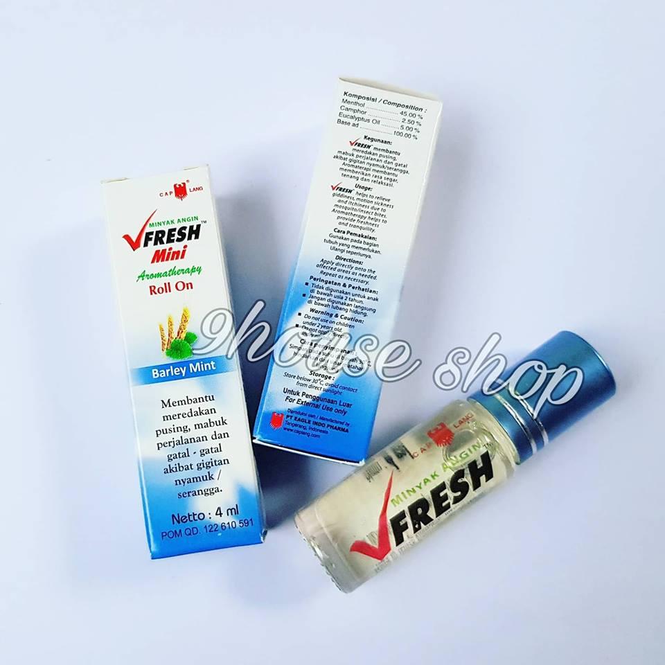 Dầu lăn tinh dầu thảo dược Barley Mint VFRESH 4cc