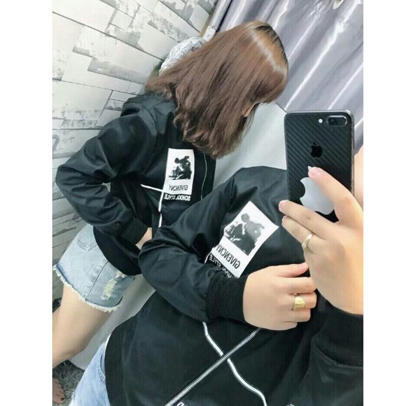 [HCM]ÁO KHOÁC NỮ BOMBER JACKET KAKI B025 (Đen)