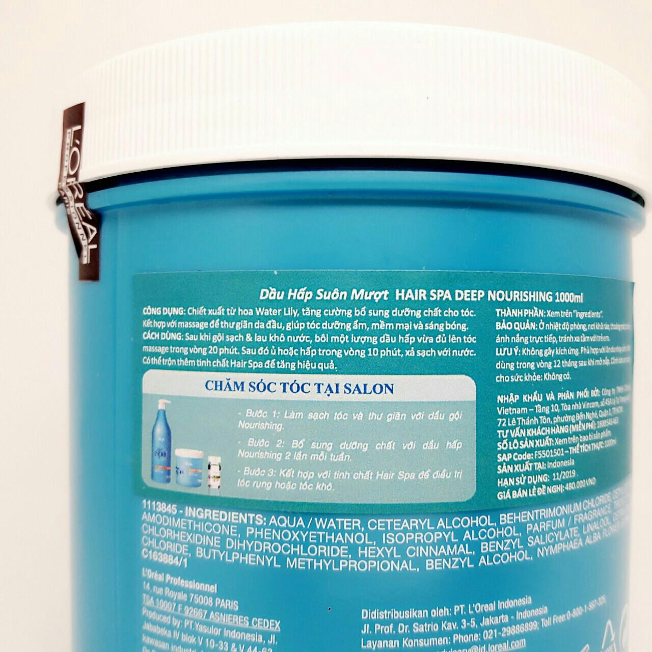 [HCM]Hấp Dầu Loreal Professional Hair Spa Deep Nourishing 1000ml