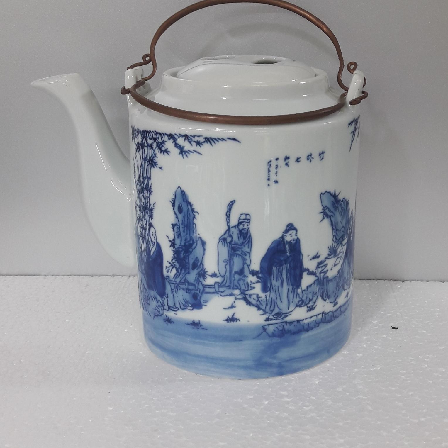 Bộ ấm tích cổ màu lam