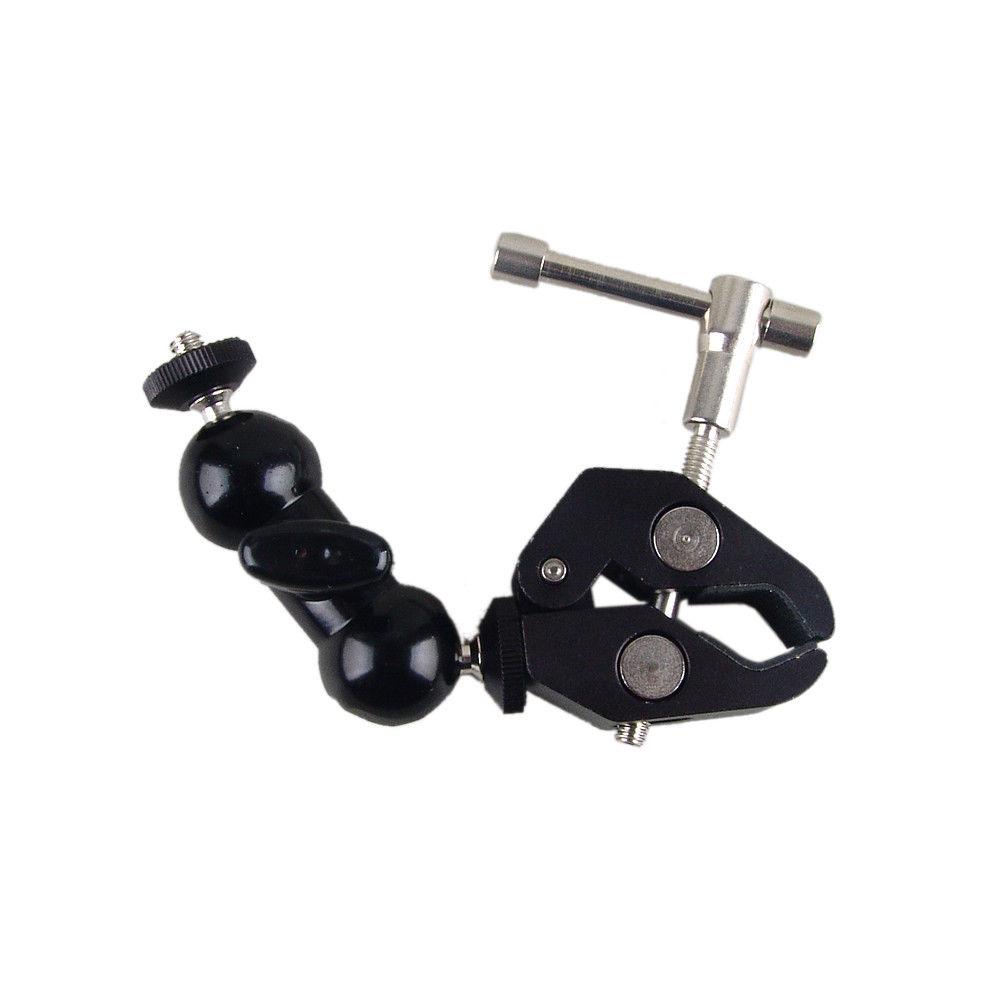 Magic arm mount mini xoay 360 độ và Kẹp ghi đông nhôm CNC siêu cứng gắn đèn Led Microphone