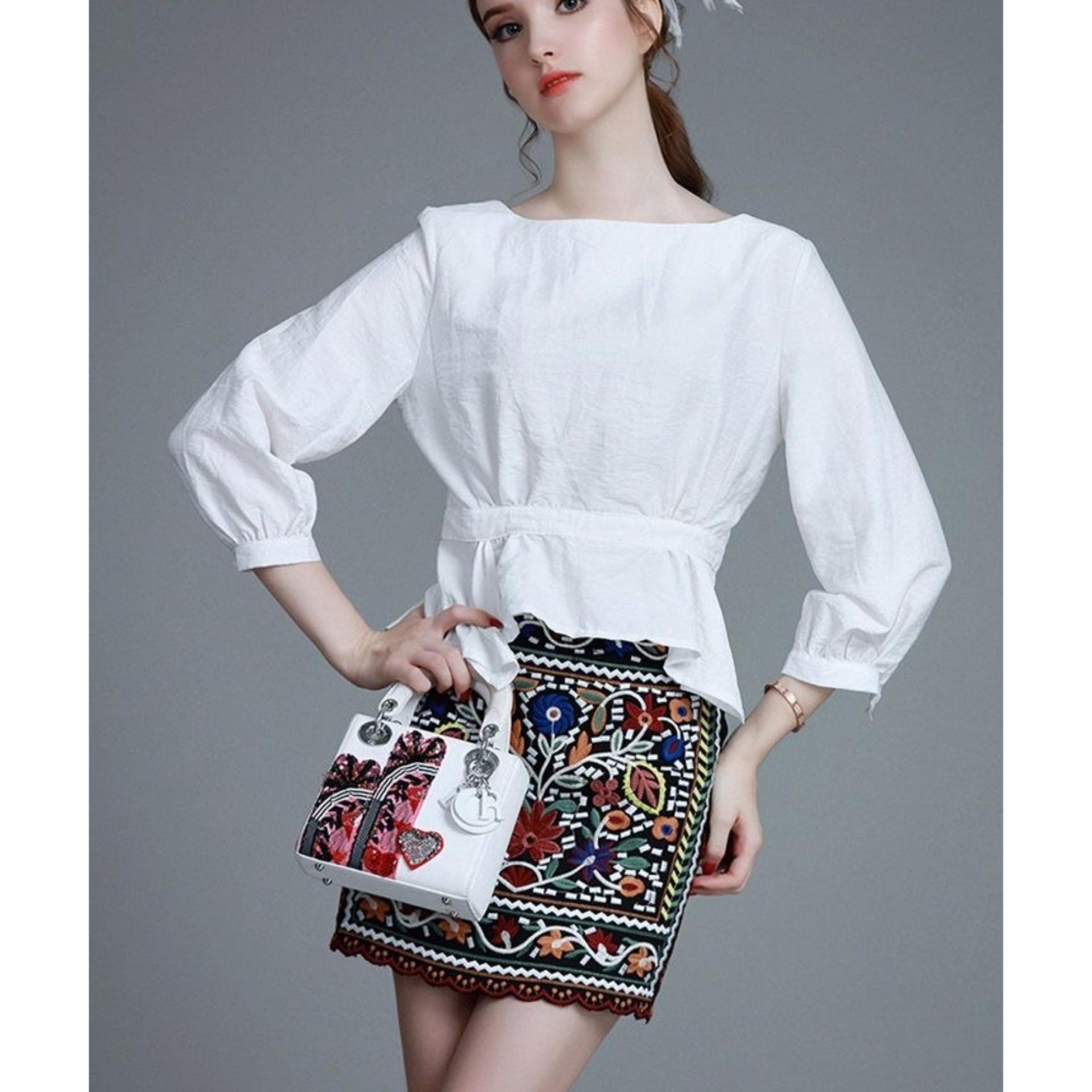 áo tay lỡ peplum nhún eo