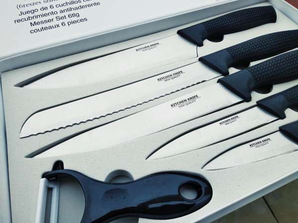 Bộ dao nhà bếp Knife set LS Inox không rỉ 6 món (Trắng)