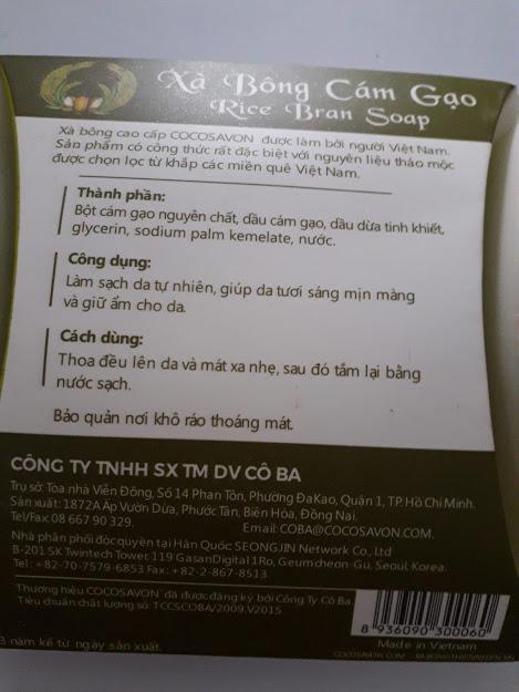 Xà bông tắm cám gạo Cocosavon 100gr