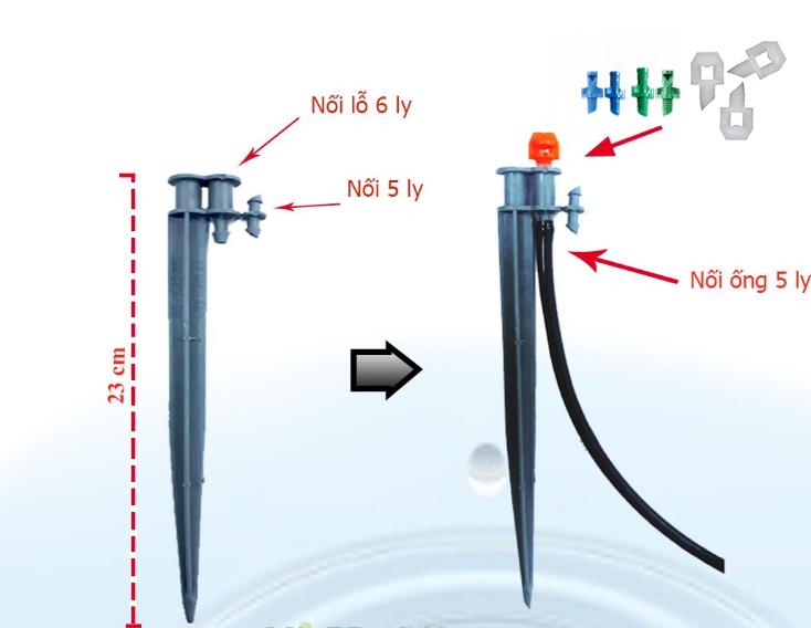10 Béc tưới 180 độ họng phun 2.8 ly (Xanh dương)