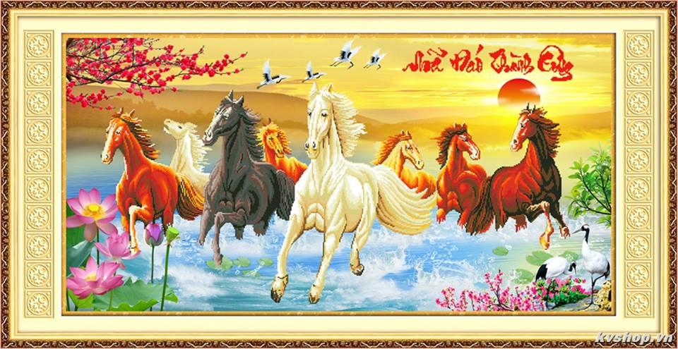 Tranh thêu chữ thập cao cấp (chưa thêu) Mã đáo thành công DLH-222937-Sản phẩm chất lượng cao, chỉ không xù, màu sắc không phai . Món quà vô cùng ý nghĩa cho người thân