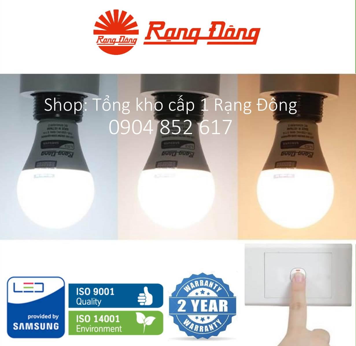 Bóng đèn LED đổi 3 màu (3 in 1) 9W Rạng Đông - SAMSUNG ChipLED