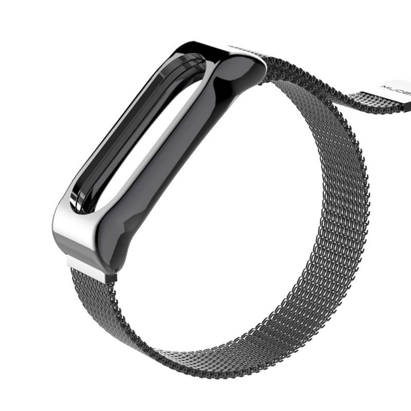 Dây đeo nam châm kim loại Miband 2 - Đen