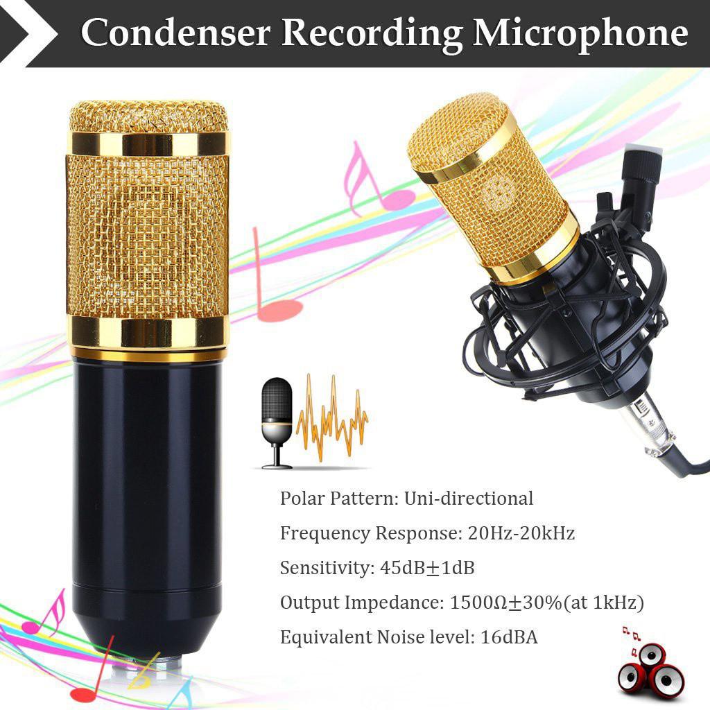 Micro hát karaoke livestream 368 Mic BM900 thu âm chuyên nghiệp trên sound card