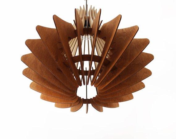 Đèn Gỗ Trang Trí Thả Trần Bằng Gỗ Thông Plywood Hanging Light Chandelier