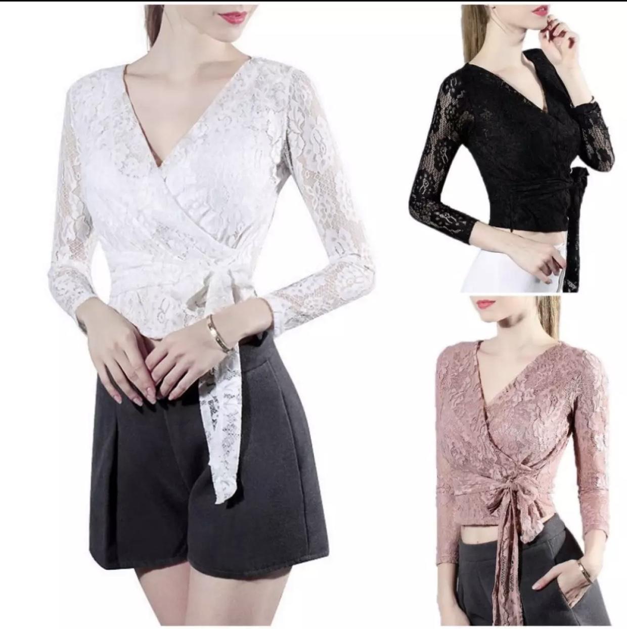 Aó ren eo đính nơ tay lỡ ( hồng)