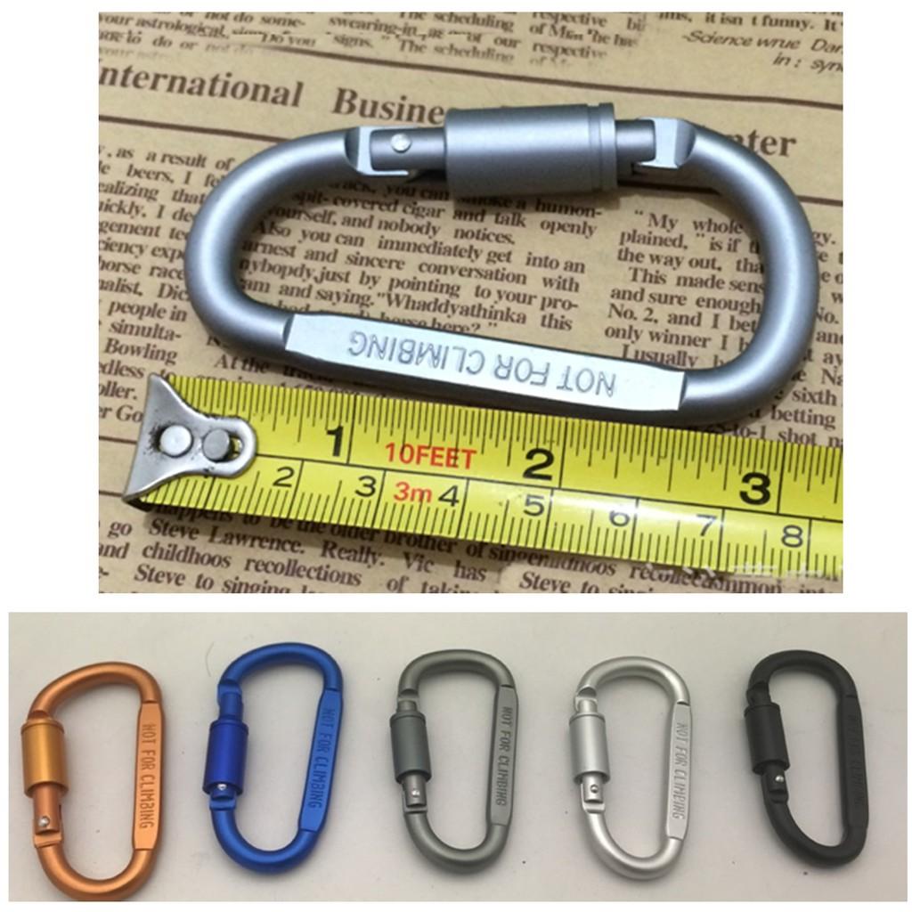 BÁN SỈ - MÓC KHÓA PHƯỢT THỦ CARABINER CHỮ D - khóa xoay 8cm - hợp kim NHÔM
