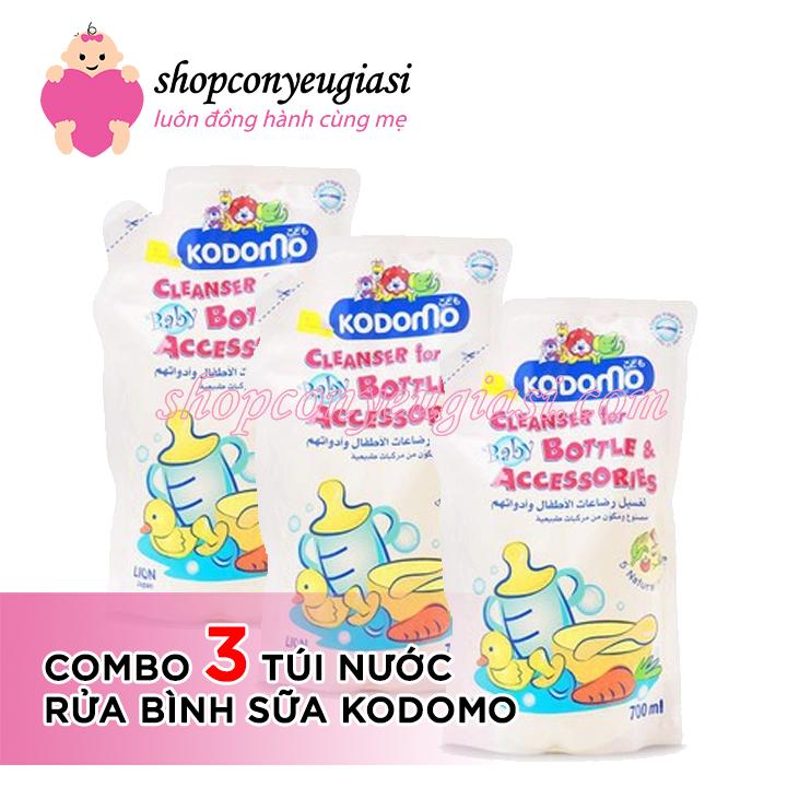 [HCM]COMBO 3 Bịch Nước Rửa Bình Sữa Kodomo - 700ml - Thái Lan