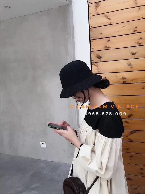 MŨ BUCKET DẠ BASIC HEO MI NHON