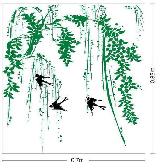 Decal dán tường Dây leo xanh lá 1 BINBIN PK489