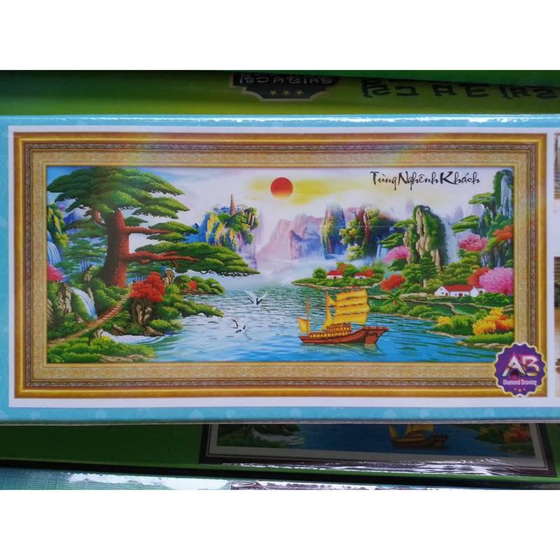 Tranh đính đá tùng nghênh khách-DF028-Ngọc Thịnh