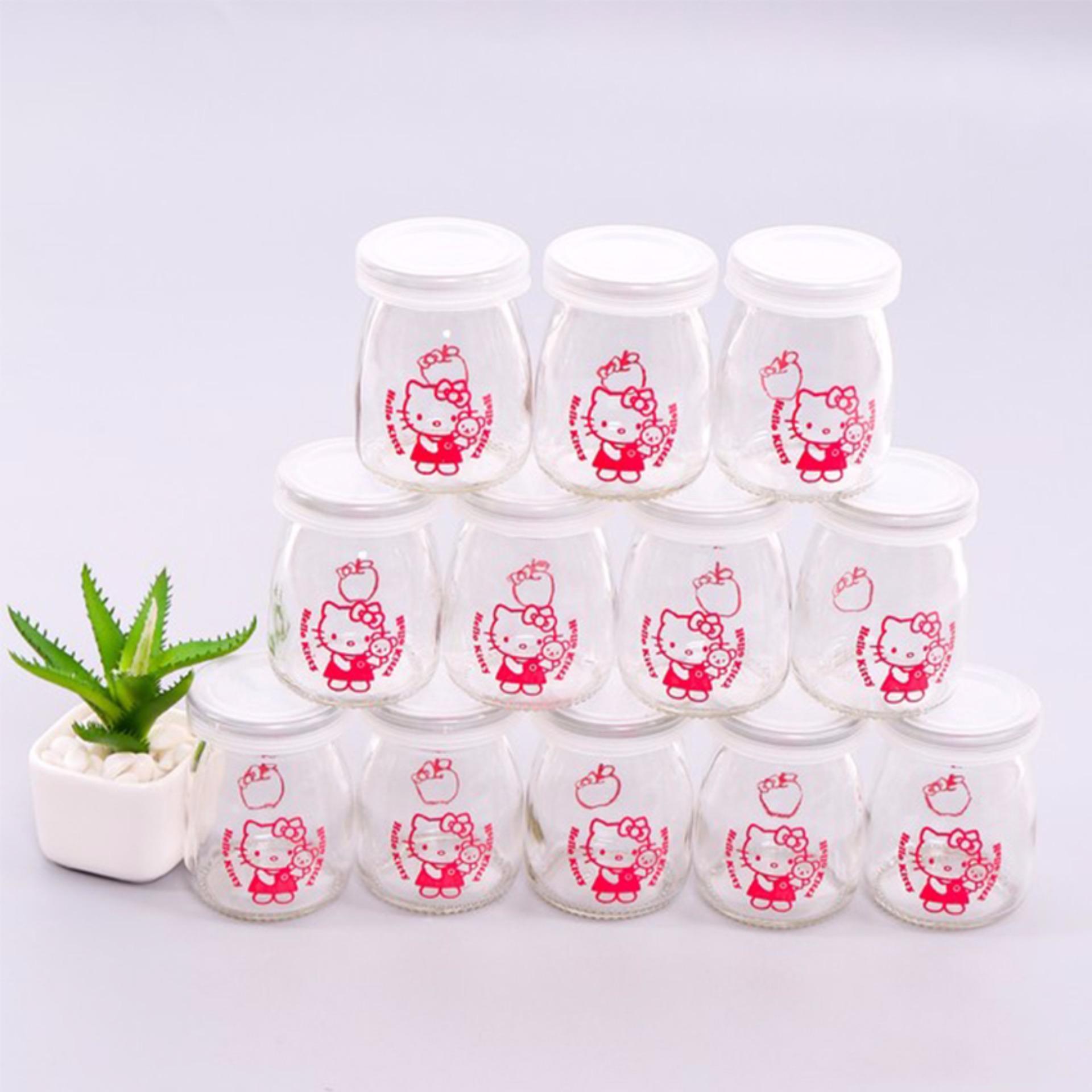 Bộ 12 Hũ Làm Sữa Chua Thủy Tinh