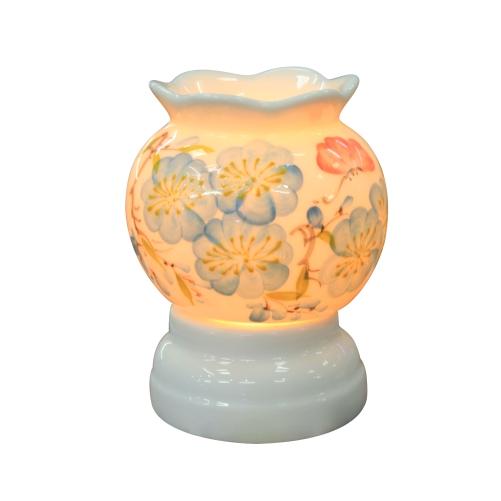Đèn xông tinh dầu gốm sứ bát tràng cỡ trung (TẶNG KÈM 1 lọ tinh dầu xả chanh + 1 bóng đèn dự phòng)