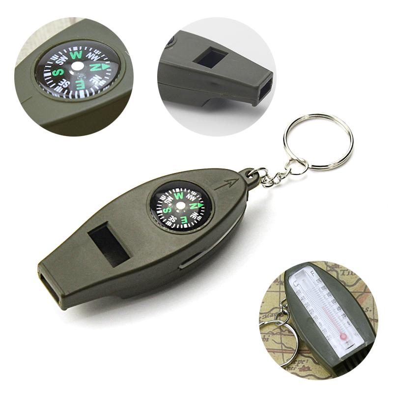Móc khóa còi la bàn sinh tồn 4 in 1