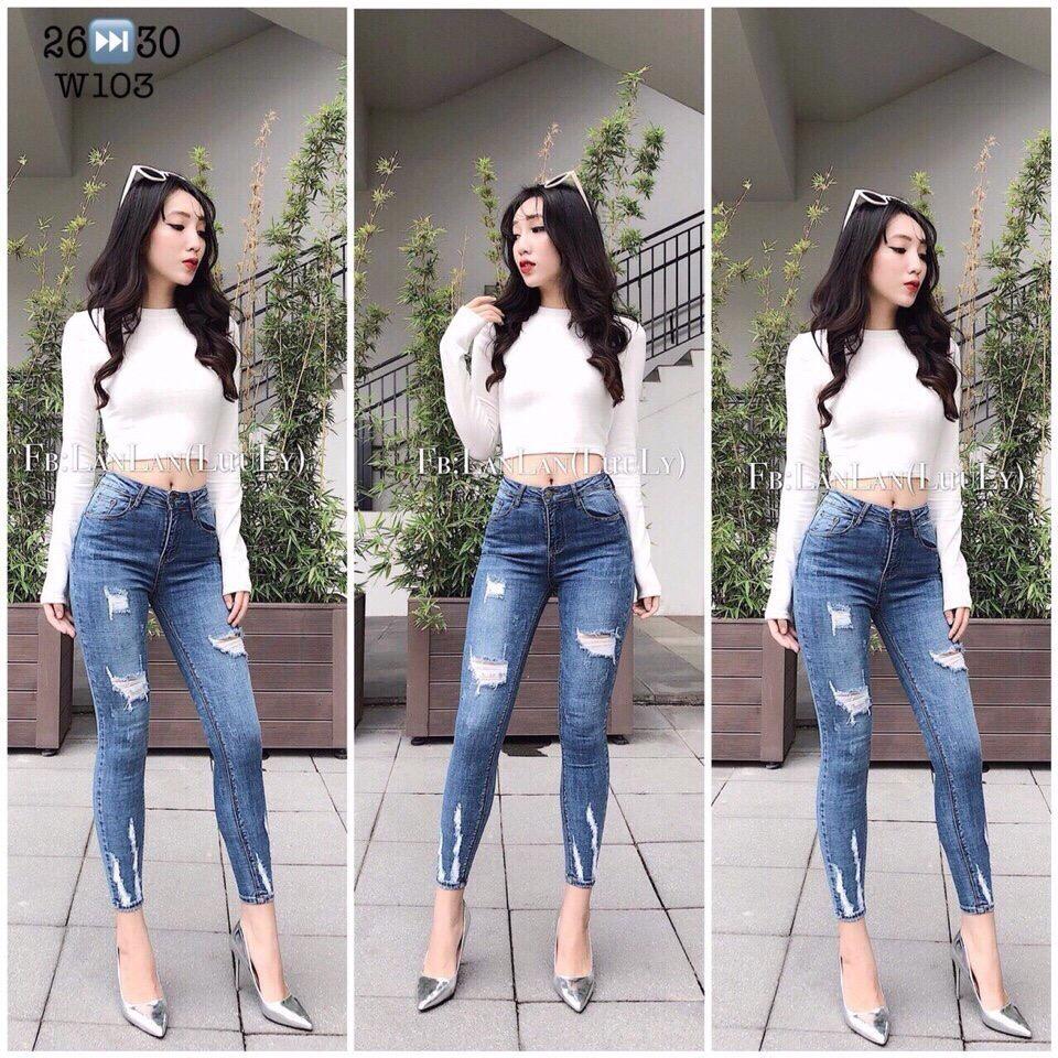 [HCM][40kg~90kg] QUẦN JEAN NỮ BIG SIZE RÁCH ĐẸP 2392 - MoliJeans