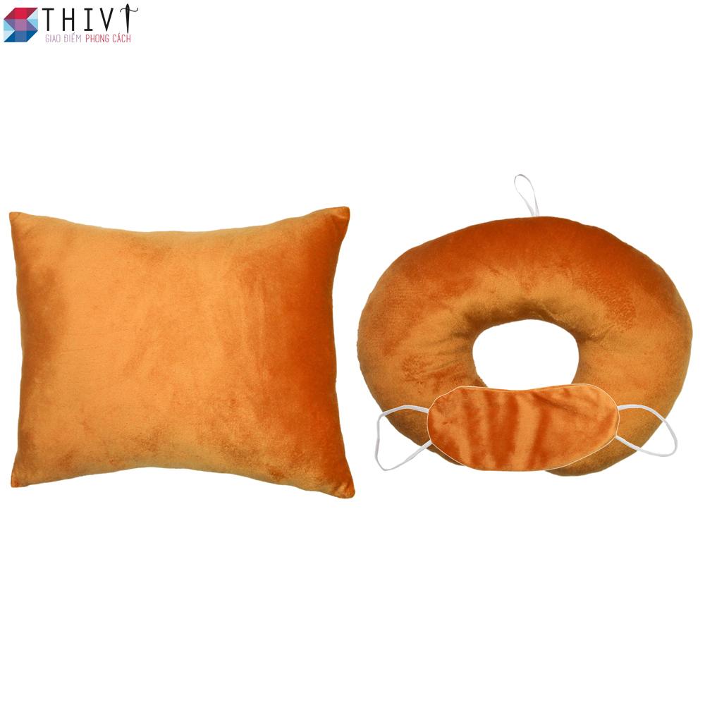 Combo Gối Tựa Lưng, Gối Cổ và Bịt Mắt Du Lịch Cao Cấp THIVI