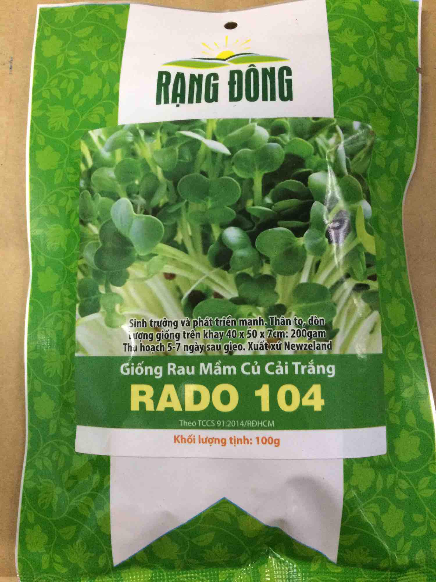 Hạt giống rau mầm củ cải trắng 100g