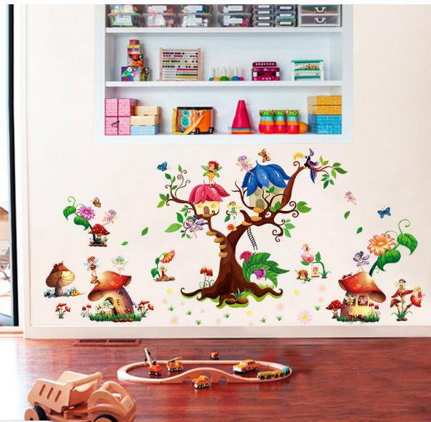 Decal dán tường 576875-69- Cây và nấm