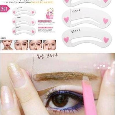 (Combo làm đẹp cho các nàng) bộ 3 khuôn kẻ mày +  2 chì xé nâu ,đen