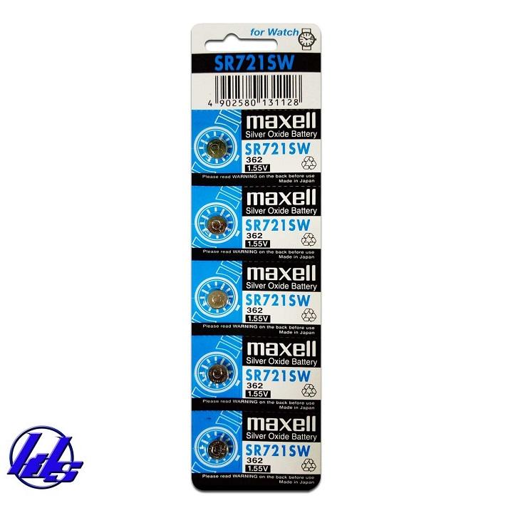 Pin đồng hồ SR721SW 362 Maxell silver oxide - Vỉ 5 viên