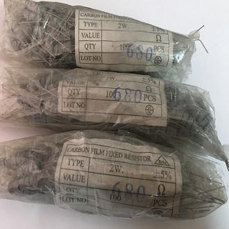 ĐIỆN TRỞ 680 OHM 2W (100con/1 gói) - XẢ KHO GIÁ RẺ
